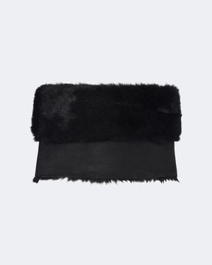 Gucci Off-Shoulder Shearling Crop Top - Black
