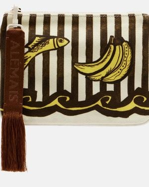 ALÉMAIS Clutch Mona Mini De Lona A Rayas - Metálico