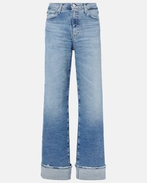 AG Jeans Kora High-Rise Wide-Leg Jeans - Blue