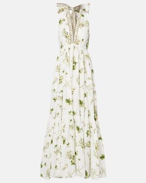 CAMILLA Embellished Cotton Maxi Dress - White
