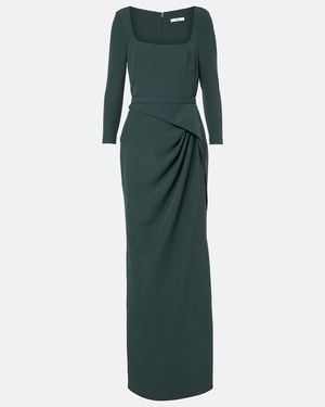 Safiyaa Mahir Draped Crepe Gown - Green