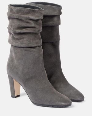 Manolo Blahnik Botines Calasso De Ante - Gris