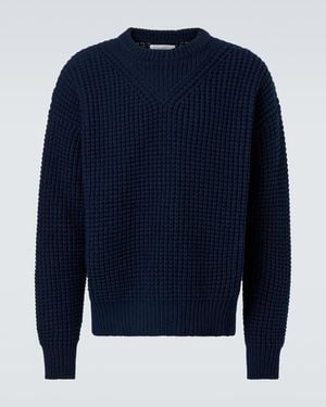 Jil Sander Oversize-Pullover Aus Schurwolle - Blau