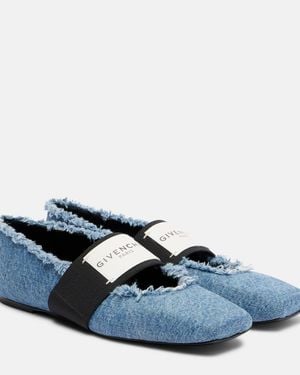 Givenchy Bailarinas Sliced Square De Denim - Azul