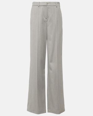 Magda Butrym Mid-Rise Wool Straight Pants - Gray