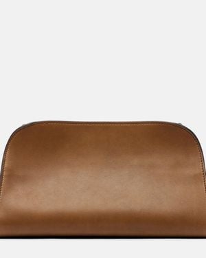 The Row Pochette Peggy En Cuir - Marron