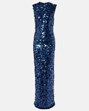 Carolina Herrera Sequined Gown - Blue