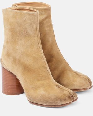 Maison Margiela Tabi Suede Ankle Boots - Natural