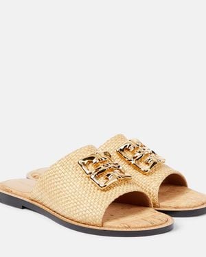 Givenchy Raffia 4G Liquid Slippers - Natural