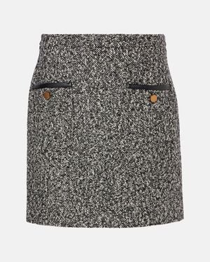 Max Mara Cosa Wool-Blend Tweed Miniskirt - Gray