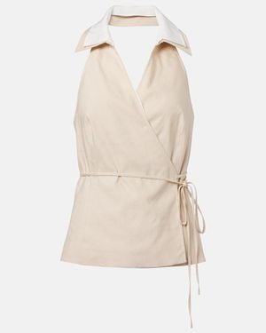 Jonathan Simkhai Campbell Linen Top - Natural