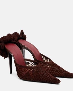 Magda Butrym Floral-Applique Crochet Mules - Red