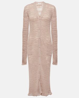 Acne Studios Cardigan En Mezcla De Lino - Rosa