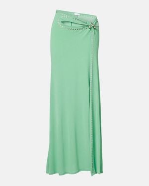 Rabanne Falda Larga Adornada - Verde