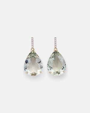 Mateo 14Kt Earrings With Diamonds And Amethysts - Green