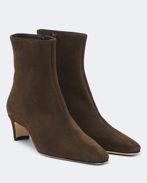 STAUD Wally Suede Ankle Boots - Brown
