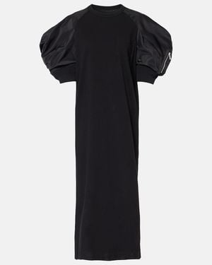 Sacai Midikleid Aus Jersey - Schwarz