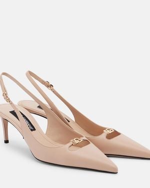 Dolce & Gabbana Lollo Dg Leather Slingback Court Shoes - Pink