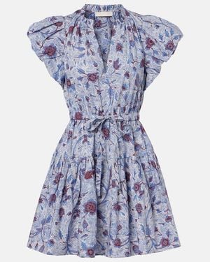 Ulla Johnson Izel Floral Cotton Minidress - Blue