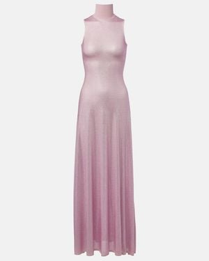 David Koma Ruched Sequined Maxi Dress - Purple
