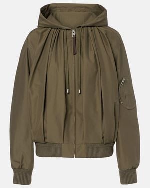 Loewe Gathered Cotton-Blend Jacket - Green