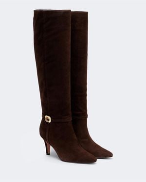 Veronica Beard Bottes Angeline En Daim - Marron