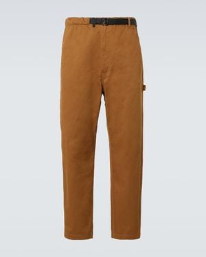 Comme des Garçons Herringbone Cotton Straight Trousers - Brown