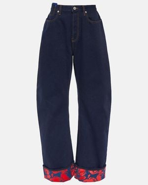 Burberry High-Rise Wide-Leg Jeans - Blue