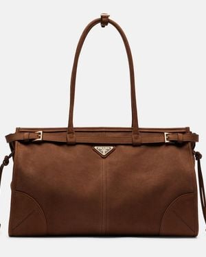 Prada Schultertasche Bonnie Large Aus Leder - Braun