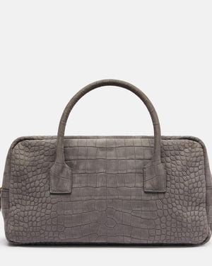 Calvin Klein America Medium Leather Tote Bag - Gray