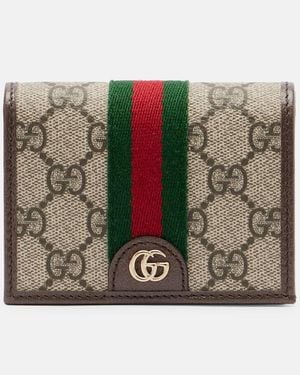 Gucci Ophidia Small Gg Leather-Trimmed Wallet - Metallic
