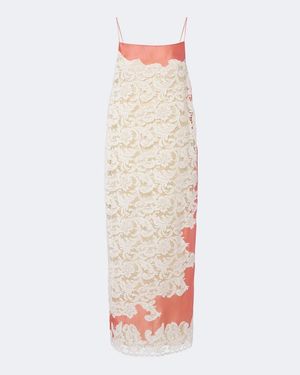 KHAITE Slipdress Nevis Aus Voile Mit Spitze - Weiß