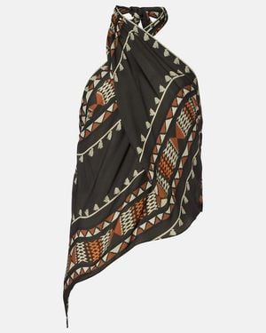 Johanna Ortiz Bedrucktes Top Aus Seiden-Georgette - Braun