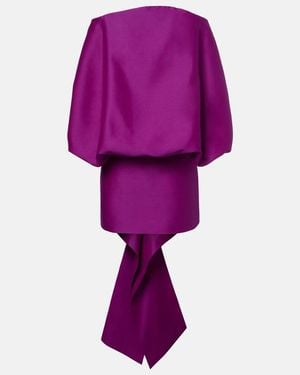 Balenciaga Off-Shoulder-Minikleid Aus Wolle Und Seide - Lila