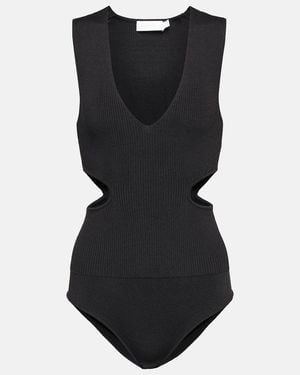 Jonathan Simkhai Shelbi Ribbed-Knit Bodysuit - Black