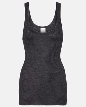 Calvin Klein Ella Ribbed-Knit Wool Tank Top - Black