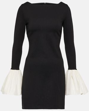 STAUD Hawthorne Taffeta-Trimmed Minidress - Black