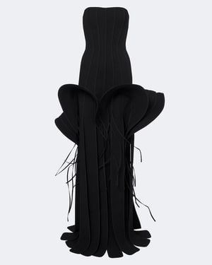 Maticevski Kingdom Fringed Peplum Gown - Black