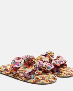 Zimmermann Carousel Printed Espadrille Slides - Pink