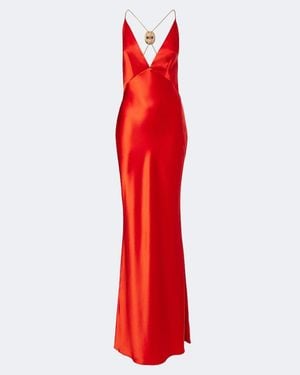 retroféte Arianell Embellished Satin Gown - Red