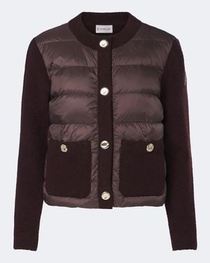 Moncler Daunenjacke Mit Strick - Schwarz