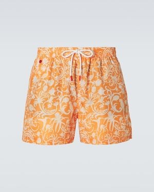 Kiton Bedruckte Badeshorts - Orange