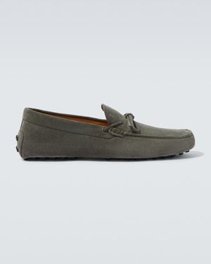 Tod's Mokassins Gommino Aus Veloursleder - Grün
