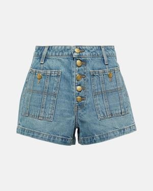 Ulla Johnson High-Rise Denim Shorts - Blue