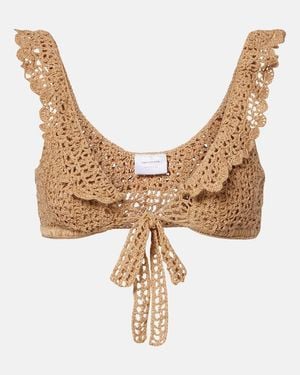 Anna Kosturova Brigitte Crochet Cotton Bra Top - Metallic