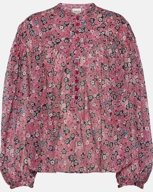 Isabel Marant Salika Printed Cotton Voile Blouse - Red
