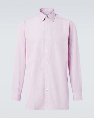 Charvet Striped Cotton Poplin Shirt - Pink
