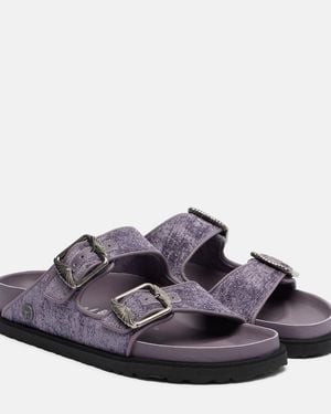 Birkenstock Arizona Velvet Slides - Purple