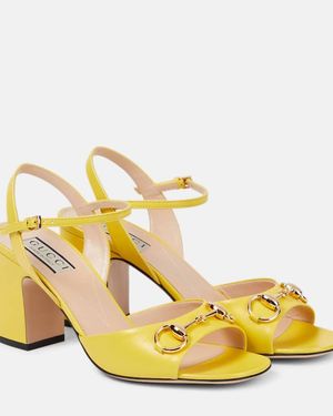 Gucci Horsebit Leather Sandals - Yellow