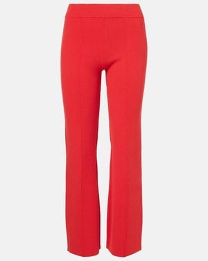 Veronica Beard Bray High-Rise Slim Culottes - Red